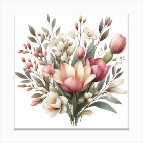 Tulips and Freesia Canvas Print