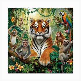 Tiger In The Jungle 2 Canvas Print