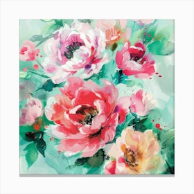 Pink Peonies 1 Canvas Print