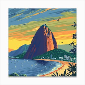 A Sugarloaf Mountain In Rio De Janeiro Vector De 1719996445 4 Canvas Print