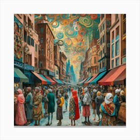 Street Market Canvas Print