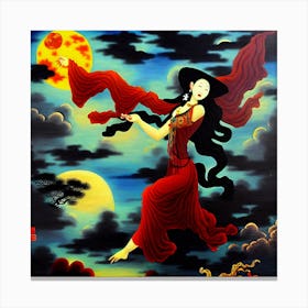 Chinese Woman Flying Canvas Print