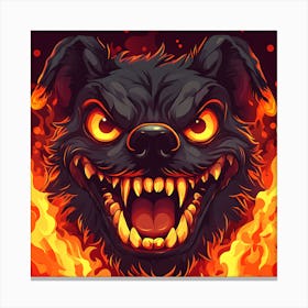 Scary Dog Emoji Dynamic Background Canvas Print