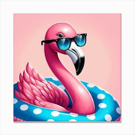 Flamingo In The Pool Canvas Print