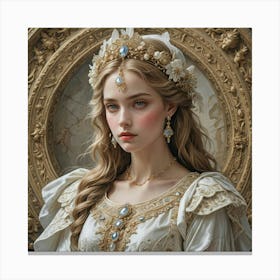 Beautiful Angel Like Face Of European Origin Women Canvas Print