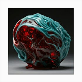 Red And Blue Glass Sculpture Canvas Print