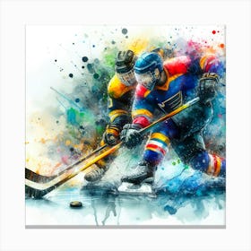 Hockey Players In Action Canvas Print