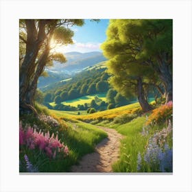 Path In The Countryside Canvas Print
