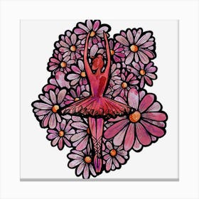 Ballerina Art Cute Pink Ballet Class Teacher Canvas Print