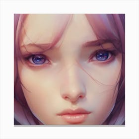 Anime Girl With Blue Eyes Hyper-Realistic Anime Portraits Canvas Print