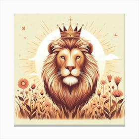 Lion With Crown Canvas Print