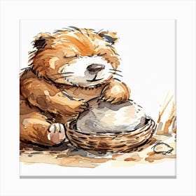 Bear In A Nest Canvas Print