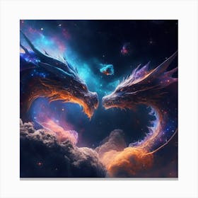 Dragons In Space 1 Canvas Print