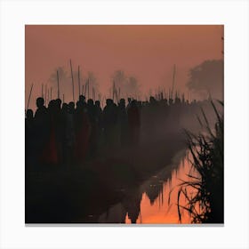 Sunrise In A Village Canvas Print