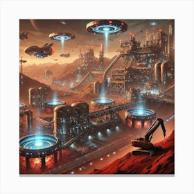 Resource Extraction Sites Scifi Canvas Print