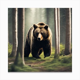 Brown Bear In The Forest 9 Canvas Print