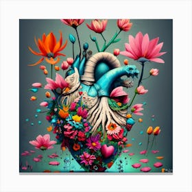 Heart Of Flowers 3 Canvas Print