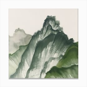 Japanese Watercolour Of Mount Nikko Shirane 4 Canvas Print