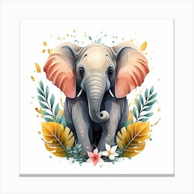 Elephant In The Jungle Canvas Print