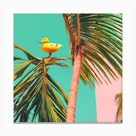 Duck On Top Of A Palm Tree Canvas Print