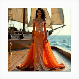 Orange Wedding Dress 1 Canvas Print