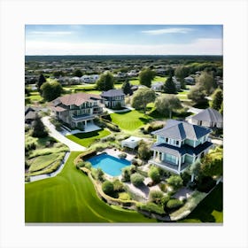 Aerial View Of A Home Canvas Print