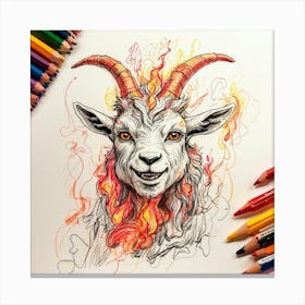 Goat Head 18 Canvas Print