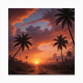 Sunset At The Beach 26 Canvas Print