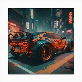Pumpkin Car (Cyberpunk10) Canvas Print