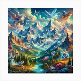 Mountainous Fantasy Landscape Canvas Print