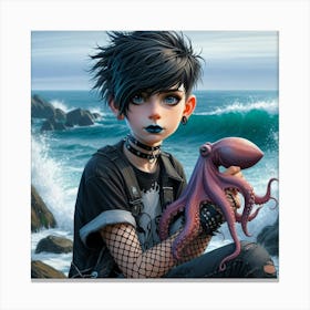 Octopus Girl Canvas Print