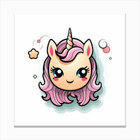 Unicorn With Pink Hair 2 Canvas Print