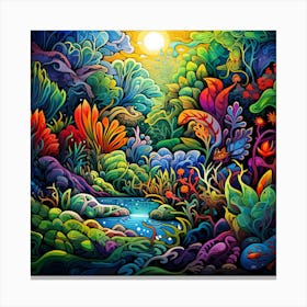 Psychedelic Jungle Canvas Print