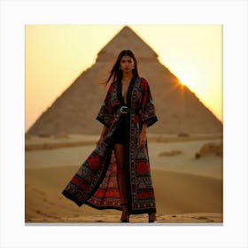 Egyptian Woman In Robe Canvas Print