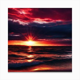 Sunset Over The Ocean 186 Canvas Print