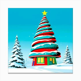  Christmas Tree On North Pole Canvas Print