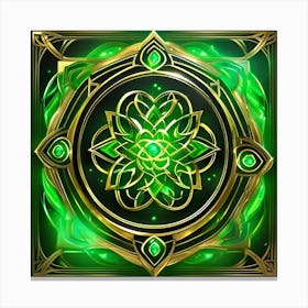 Green Flower Of Life Canvas Print