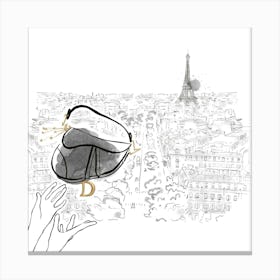 Paris Dior bag fashion illustration Canvas Print