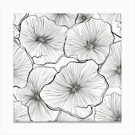 Black And White Seamless Pattern 1 Canvas Print