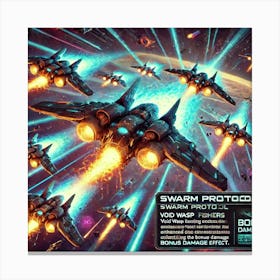 Void Wasp Fighters Swarm Protocol Canvas Print