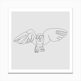 Barn Owl line art Canvas Print