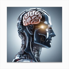 Human Brain With Artificial Intelligence 23 Canvas Print