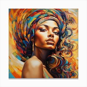African Woman In Turban 4 Canvas Print