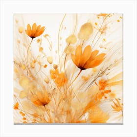 Abstract - Orange Flowers Canvas Print