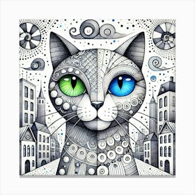 Jasper Mist City Cat Canvas Print