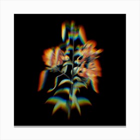 Prism Shift Tiger Lily Botanical Illustration on Black n.0123 Canvas Print