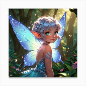 Fairy Girl In The Forest Canvas Print