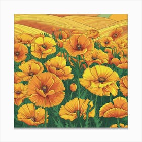 Poppies In The Field 1 Canvas Print