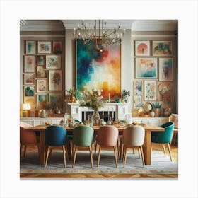 Colorful Dining Room Canvas Print