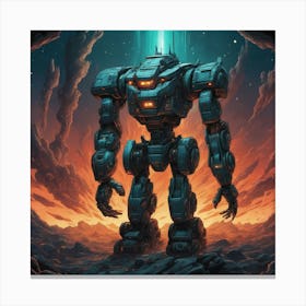 Robots In Space 2 Canvas Print